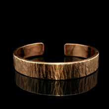 Load image into Gallery viewer, Heavy Solid Copper Bracelet With Birchwood Textured Etching
