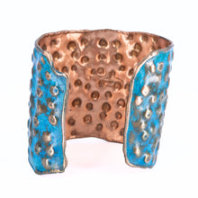 Load image into Gallery viewer, Solid Copper Patina Cuff Bracelet With Dimpled Texture - UrbanroseNYC