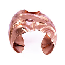 Load image into Gallery viewer, Wide Crumpled Copper Cuff Bracelet