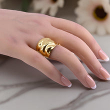 Load image into Gallery viewer, Wide Crumpled Gold Cuff Ring