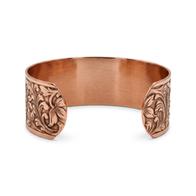 Load image into Gallery viewer, Solid Copper Cuff - Embossed Floral - UrbanroseNYC