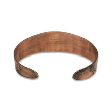 Load image into Gallery viewer, Copper Cuff Bracelet - Handmade Etched Tulip Cuff With Antique Copper Finish