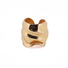 Load image into Gallery viewer, Wide Crumpled Gold Cuff Ring