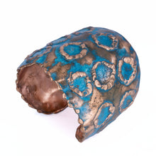 Load image into Gallery viewer, Solid Copper Rustic Patina Cuff Bracelet With Etched Circles - UrbanroseNYC