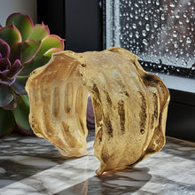 Load image into Gallery viewer, 24K Overlay Copper Base Cuff Bracelet: Torn Edge Crinkled Design, Gold Foil Statement Cuff - UrbanroseNYC