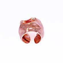 Load image into Gallery viewer, Wide Crumpled Copper Cuff Ring