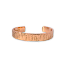 Load image into Gallery viewer, Heavy Solid Copper Bracelet With Birchwood Textured Etching