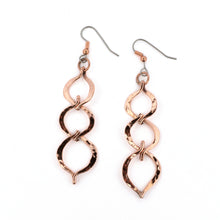 Load image into Gallery viewer, Pure Copper 3-Tier Dangle Earrings With Hypoallergenic Steel Ear Wires