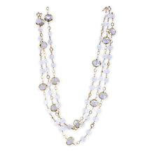 Load image into Gallery viewer, Long Gemstone Wraparound Necklace - Rainbow Moonstone