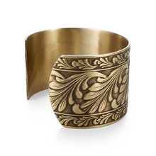Load image into Gallery viewer, Solid Brass Cuff - Scroll Design - UrbanroseNYC