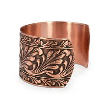 Load image into Gallery viewer, Solid Copper Cuff - Scroll Design - UrbanroseNYC