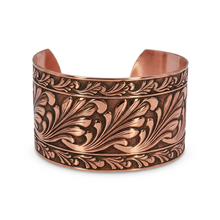 Load image into Gallery viewer, Solid Copper Cuff - Scroll Design - UrbanroseNYC