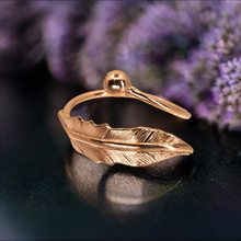 Load image into Gallery viewer, Solid Copper Bypass Ring - Feather - UrbanroseNYC
