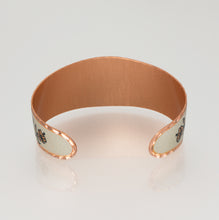 Load image into Gallery viewer, Copper Art Bracelet - Hummingbird wide cuff back