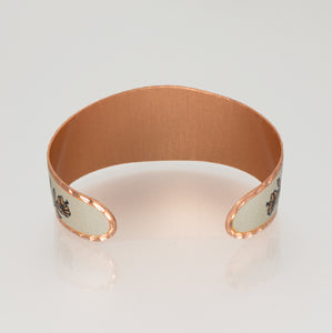 Copper Art Bracelet - Hummingbird wide cuff back