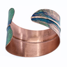 Load image into Gallery viewer, Solid Copper Statement Two-Tone Patina Cuff Bracelet