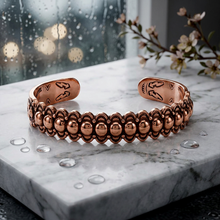 Load image into Gallery viewer, Solid Copper Beaded Cuff - UrbanroseNYC