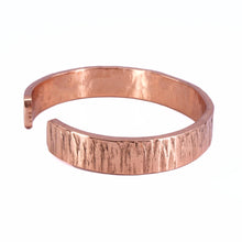 Load image into Gallery viewer, Heavy Solid Copper Bracelet With Birchwood Textured Etching