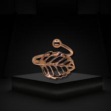 Load image into Gallery viewer, Solid Copper Bypass Ring - Cutout Leaf UrbanroseNYC