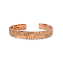 Load image into Gallery viewer, Heavy Solid Copper Bracelet With Birchwood Textured Etching
