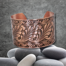 Load image into Gallery viewer, Solid Copper Cuff - Scroll Design UrbanroseNYC