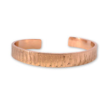 Load image into Gallery viewer, Heavy Solid Copper Bracelet With Birchwood Textured Etching