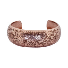 Load image into Gallery viewer, Solid Copper Domed Cuff - Daisy Design - UrbanroseNYC