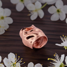 Load image into Gallery viewer, Wide Crumpled Copper Cuff Ring