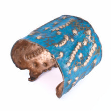 Load image into Gallery viewer, Solid Copper Patina Cuff Bracelet With Dimpled Texture