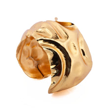 Load image into Gallery viewer, Wide Crumpled Gold Cuff Bracelet