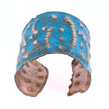 Load image into Gallery viewer, Solid Copper Patina Cuff Bracelet With Dimpled Texture