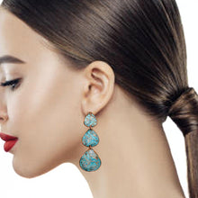 Load image into Gallery viewer, Solid Copper Patina Graduated Verdigris Drop Hummingbird Earrings - UrbanroseNYC