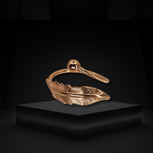Load image into Gallery viewer, Solid Copper Bypass Ring - Feather UrbanroseNYC