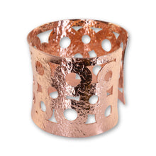 Load image into Gallery viewer, Solid Copper Wide Cutout Statement Cuff Bracelet