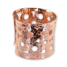 Load image into Gallery viewer, Solid Copper Wide Cutout Statement Cuff Bracelet