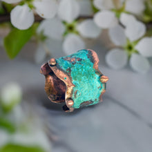 Load image into Gallery viewer, Solid Copper Statement Patina Cuff Ring With Molten Copper Edging - UrbanroseNYC