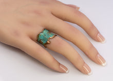 Load image into Gallery viewer, Solid Copper Statement Patina Cuff Ring With Molten Copper Edging - UrbanroseNYC