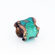 Load image into Gallery viewer, Solid Copper Statement Patina Cuff Ring With Molten Copper Edging - UrbanroseNYC