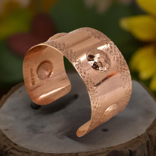Load image into Gallery viewer, Solid Copper Statement Cuff Bracelet With Puffed Circles