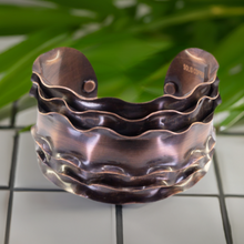 Load image into Gallery viewer, Luxury Solid Copper Statement Cuff Bracelet With Ruffled Edges