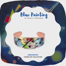 Load and play video in Gallery viewer, Copper Art Cuff -Wassily Kandinsky Blue Painting
