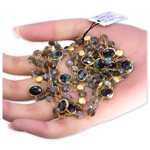 Load image into Gallery viewer, Long Gemstone Wraparound Necklace - Ruby Zoisite & Labradorite