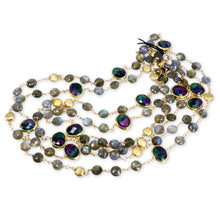 Load image into Gallery viewer, Long Gemstone Wraparound Necklace - Ruby Zoisite & Labradorite