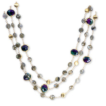 Load image into Gallery viewer, Long Gemstone Wraparound Necklace - Ruby Zoisite & Labradorite