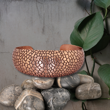 Load image into Gallery viewer, Solid Copper Domed Cuff - Snakeskin Design UrbanroseNYC