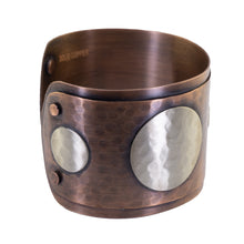 Load image into Gallery viewer, Luxury Solid Copper Statement Cuff Bracelet With Silver Circles