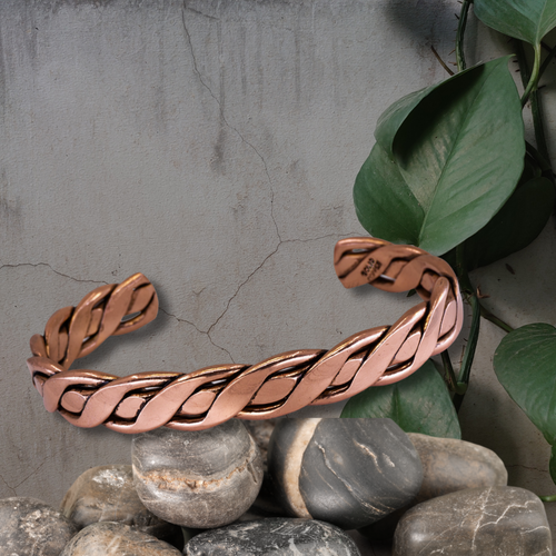 Men's Extra Large Twisted Wire Copper Bracelet - UrbanroseNYC