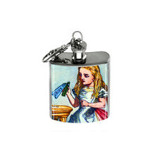 Load image into Gallery viewer, Altered Art Flask - Alice Drink Me - 1 oz - UrbanroseNYC
