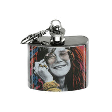 Load image into Gallery viewer, Altered Art Flask - Janis Joplin - 2 oz - UrbanroseNYC
