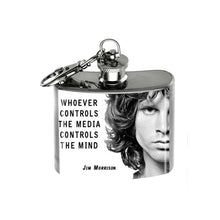 Load image into Gallery viewer, Altered Art Flask - Jim Morrison Quote - 2 oz - UrbanroseNYC
